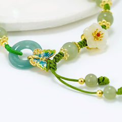 Butterfly Jade Harmony Bracelet — Spiritual Balance & Luck Enhancer, Ethnic Crystal Jewelry
