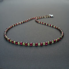 Peridot & Garnet Birthstone Necklace - Harmony & Prosperity for Daily Wear