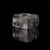 Adjustable Fingerprint Ring - Vintage Geometric Copper Band for Career Success & Anniversary Love