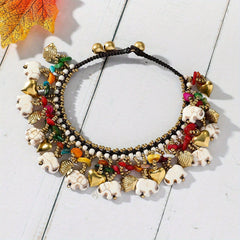 Bohemian Elephant Charm Anklet — Luck, Grounding & Summer Vibes Energy Bracelet