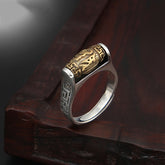 Rotatable Six Character Mantra Blessing Ring - Non-Fading Wealth Attraction Accessory