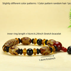 Vintage Agate Bead Bracelet for Men - Grounding, Protection, and Earthy Elegance