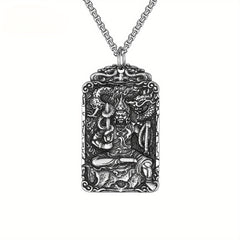 Stainless Steel Eight Guardian God Buddha Pendant - Spiritual Protection & Festival Worship