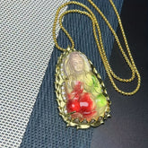 Multi-Color Jade Guanyin Pendant for Spiritual Protection, Compassion, and Inner Peace