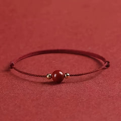 Adjustable Vermilion Red Rope Bracelet - Lucky Charm for Couples & Friends