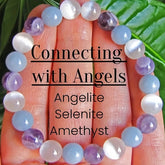Natural Angelite Bracelet - Bohemian Spiritual Jewelry for Calming & Inner Peace