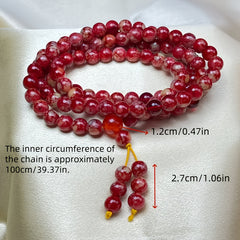 Fiery Resin 108 Bead Bracelet Necklace for Grounding, Protection, and Spiritual Clarity