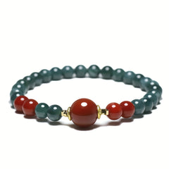 Men's Natural Stone Beaded Bracelet for Beach Parties - Harmony & Prosperity Energy
