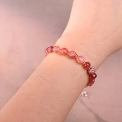 Pink & Clear Quartz Stone Bracelet - Natural Healing Energy for Love & Calm, Luxury Gift for Women
