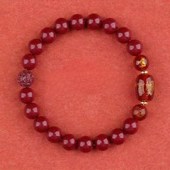 Zodiac Bracelet with Cinnabar Beads & Golden Charms - Traditional Chinese Energy Protection & Wealth Attraction