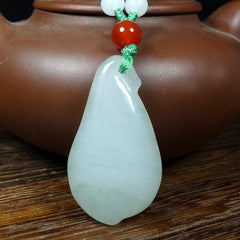 Long Necklace with Natural Stone Trumpet Flower Pendant - Harmony and Spiritual Connection for Men and Women