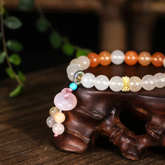 Elegant Colorful Beaded Bracelet with Peace Buckle for Men - Grounding, Protection, and Stylish Energy