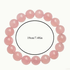 12mm Rose Quartz Bracelet for Love & Relationship Enhancement - Daily Wear & Valentine's Gift