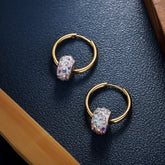 Shiny Rhinestone Round Ball Earrings for Daily Wear - Minimalist Design with Positive Energy