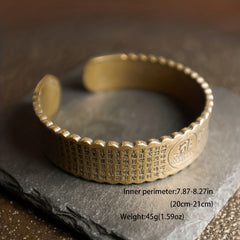Vintage Pure Copper Bracelet - Antique Chinese Jewelry for Wealth & Protection