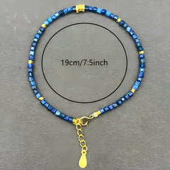 Elegant Bohemian Lapis Lazuli Bracelet - Spiritual Harmony & Prosperity Energy Boost