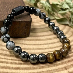 Handmade Natural Stone Bracelet - Grounding Protection & Energy Balance