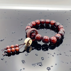 1pc Sandalwood Purple Sandalwood Bracelet with Beads and Eight Trigrams - Spiritual Balance & Eight Trigrams Energy