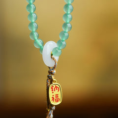 Fortune Bag Natural Stone Bracelet | Multi-Ring Retro Nafa Bracelet with Lotus Tassel for Women's Calming Energy & Spiritual Protection