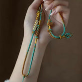 Hand-Woven Peach Blossom Knot Necklace – Retro Chinese Style Energy for Love & Harmony