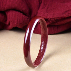 Women's Natural Cinnabar Bracelet - Heart Sutra Energy for Protection & Prosperity