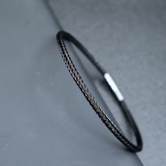 3mm Braided Stainless Steel Cable Bracelet - Minimalist Waterproof Design for Daily Protection & Energy Balance