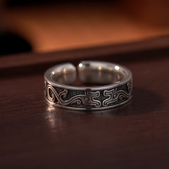 Adjustable Copper Dragon Ring — Hypoallergenic Vintage Unisex Design with Spiritual Symbolism