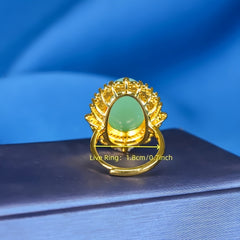 Natural Green Chalcedony Ring for Abundance and Emotional Balance