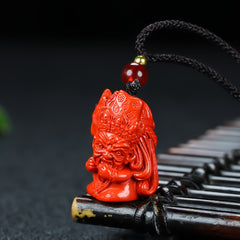 Men's Protective Cinnabar Pendant for Grounding, Spiritual Balance & Energy Clearing