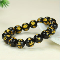 Men's Black Onyx Bracelet for Strength, Protection, and Harmonious Energy