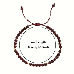 Elegant Red Garnet Braided Bracelet - Minimalist Design for Love & Protection