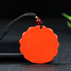 Cinnabar Peacock Pendant Necklace for Prosperity, Luck & Spiritual Awakening