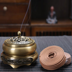 Brass Lotus Incense Burner - Bronze Finish for Meditation & Home Decor Energy