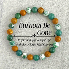 1pc Laziness Vanishing Bracelet - Moss Agate & Wooden Beads for Soul Soothing & Handmade Gift