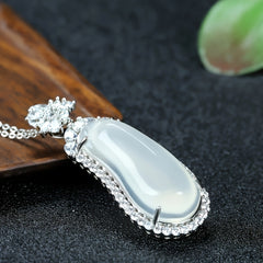 Elegant Chalcedony Charm Necklace for Men - Calming Energy & Stylish Accessory