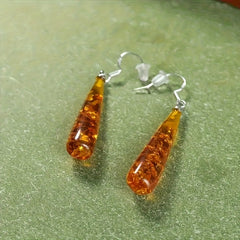 Boho Chic Teardrop Earrings - Golden-Yellow Resin for Festive Elegance & Spiritual Balance