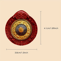 Boho Style Cinnabar Stone Eight Trigrams Pendant Necklace - Tibetan Amulet for Good Fortune & Protection