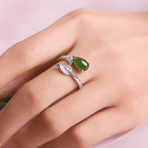 New Leaf Pendant Open End Alloy Ring - Enhance Daily Energy with Fashionable Personalized Design