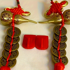 Pure Copper Bagua Gourd & Five Emperor Coins Amulet — Feng Shui Talisman for Protection, Wealth & Harmonious Energy