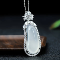 Elegant Chalcedony Charm Necklace for Men - Calming Energy & Stylish Accessory