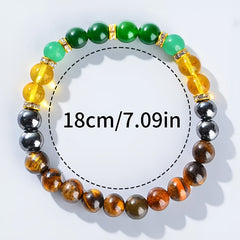 Wealth Attracting Bracelet - Green & Yellow Beaded Design for Daily Prosperity