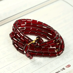 Burgundy Red Buddhist Prayer Beads for Grounding, Vitality, and Spiritual Protection