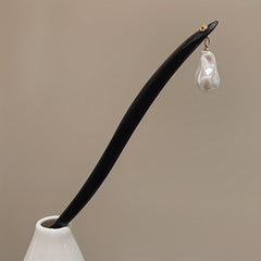 Elegant Black Wooden Hairpin - Classic Hair Clip for Secure Hold & Versatile Styling with Mind-Body-Spirit Balance