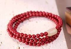 Cinnabar Bracelet Gift Box Set - Multi-Loop Design for Energy & Protection