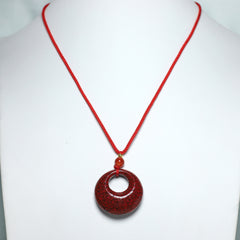 Red Sand Princess Knot Pendant Necklace - Unisex Beaded Charm for Good Luck & Professional Success