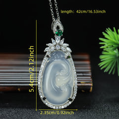 White Ruyi Pendant Necklace for Good Fortune and Spiritual Harmony