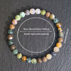 1pc Ocean Jasper Bracelet - Bohemian Style Handmade Jewelry for Emotional Stability & Love Attraction