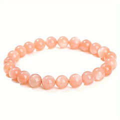 Orange Moonstone Crystal Bracelet - Elegant Minimalist Energy for Men Women
