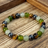 Abundance Prosperity Bracelet - Handwoven Natural Stone Beads for Wealth & Good Luck - Bohemian Energy Jewelry