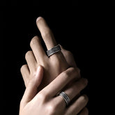 Vintage Open Cuff Rings with "Good Luck" Engraving - Copper & 925 Silver Plating for Daily Wear & Spiritual Energy